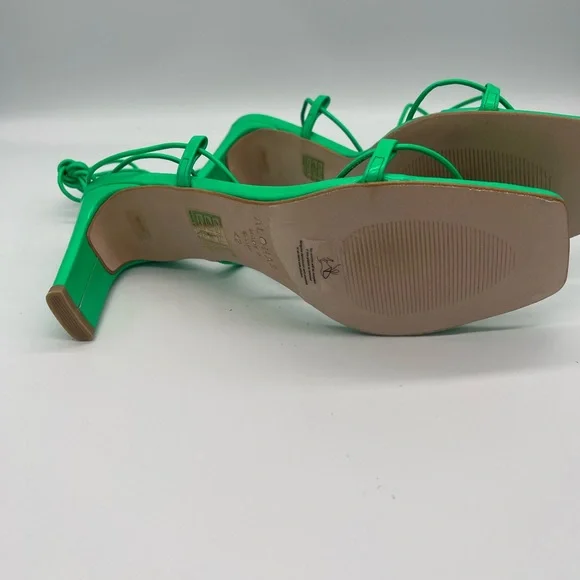 ALOHAS Bellini Neon Green Heeled Lace Up Sandals New - Picture 4 of 11